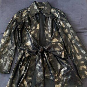 MISNCA TOP METALLIC NAVY TIE TOP
